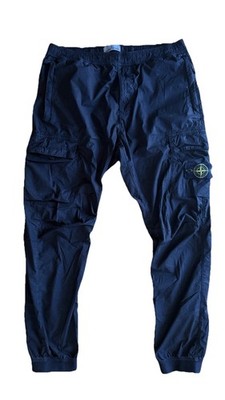 Stone Island Navy Blue Cargo Joggers Crinkle Reps Garment Dyed Men s Size 33