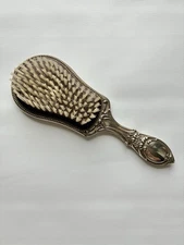 Vintage 1950s Handheld Victorian Style Silver plated Floral Vanity Hair Brush