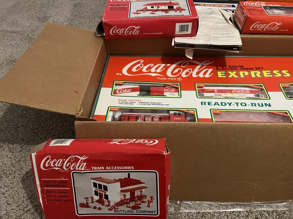 Juego de tren eléctrico calibre O-27 Coca Cola Express con accesorios Foto 2 de 3
