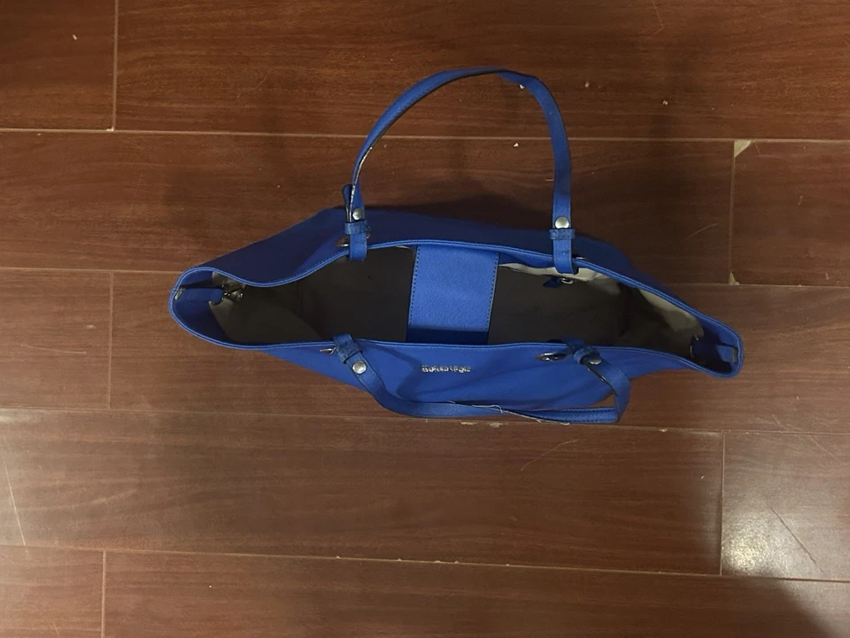 CALVIN KLEIN Royal Blue Large Pebbled Leather Shoulder Tote Bag Double Handle - Image 2 of 4