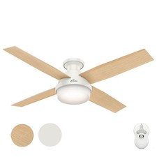 Hunter Fan 52 inch Fresh White Indoor Ceiling Fan with Light and 4 Blades