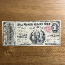 $1 1865 Paris, Illinois National Bank Note, Charter 2100, Very Fine (VF) - RARE