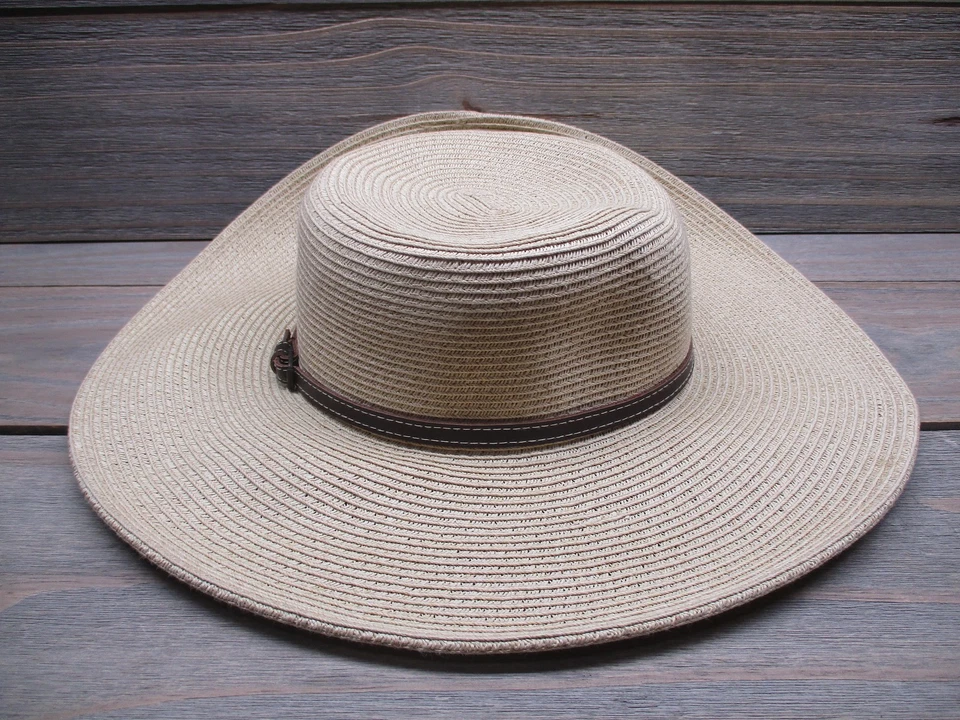 Шляпа Nine West солнцезащитная желтовато-коричневая широкополая соломенная женская пляжная для путешествий летняя - Изображение 2 из 4
