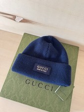 Gucci Mütze Logo Plakette Blau