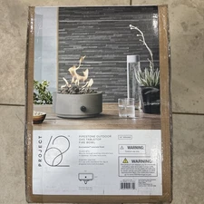 10" Tabletop Fire Pit - Gas, Pipestone, Outdoor, Gray - Project 62 - New