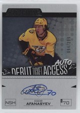 2023 Upper Deck Credentials Debut Ticket Access 94/299 Egor Afanasyev Auto 0nr3
