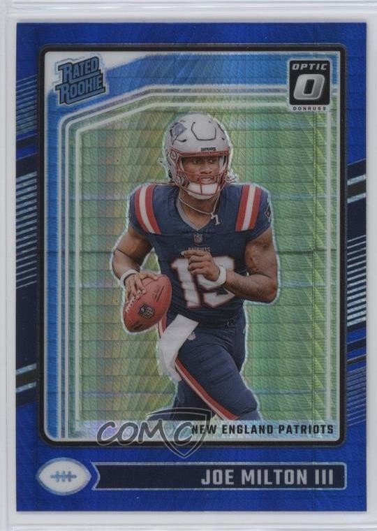 2024 Panini Donruss Optic Rated Rookie Blue Hyper Prizm Joe Milton III #255 3tb