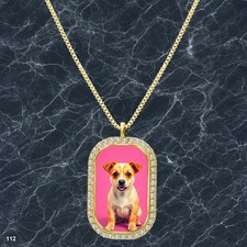 Amazing Cute Dog Puppy Pendant Necklace Image Design Modern Gold Tone Rare