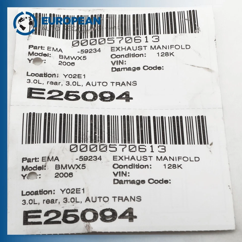 Colector de escape BMW X5 2001-2006 - OEM 3,0 L (trasero) transmisión automática Foto 4 de 4