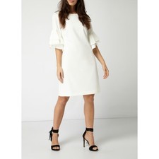 Lauren Ralph Lauren Crepe Boat Neck Ruffle Bell Sleeve Dress Women Size 4 White