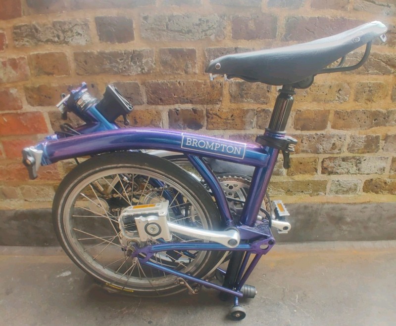 Beautiful Brompton 3 Speed With Extended Seatpost