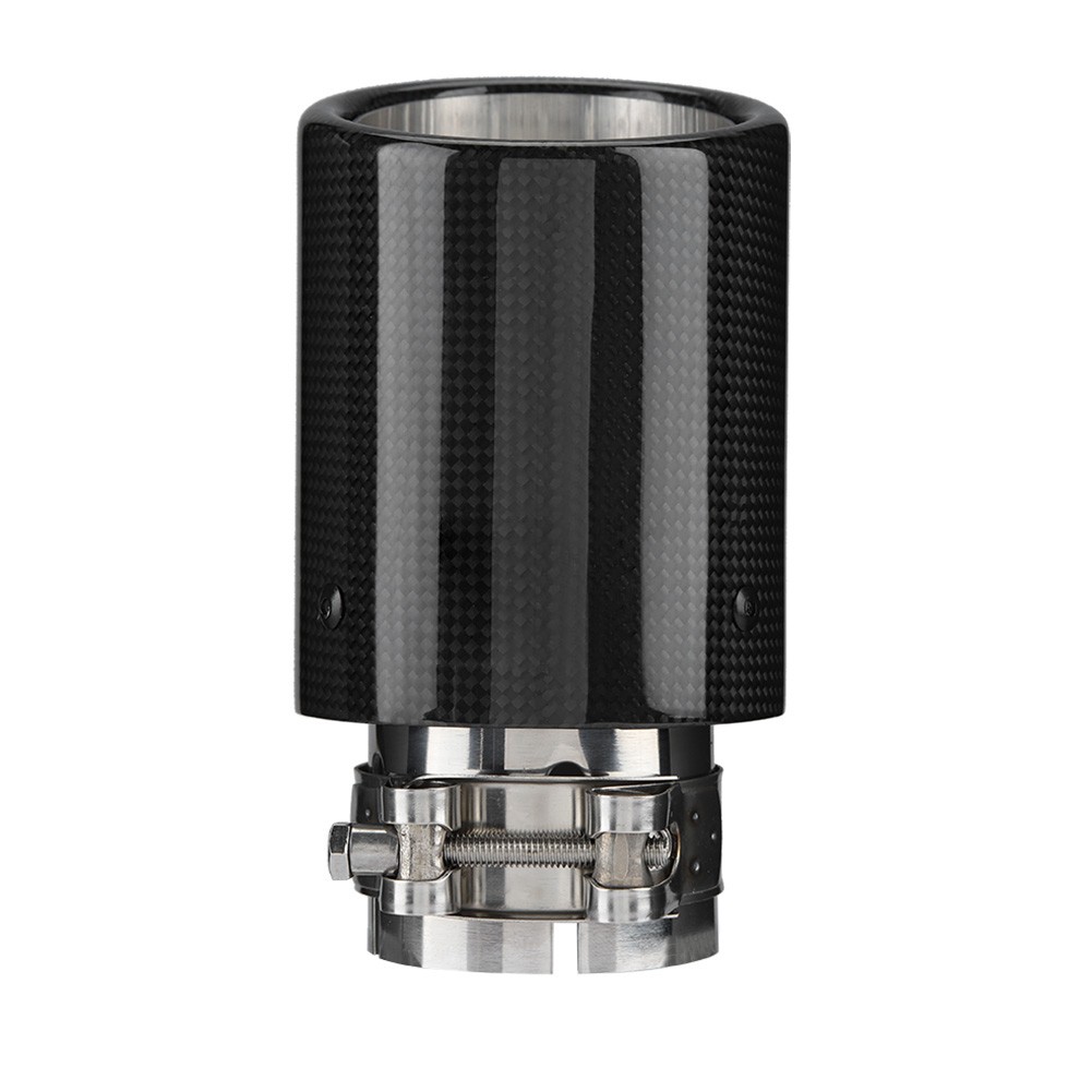 New Carbon Fiber Style Car Modified Single Outlet Exhaust Pipe Tail Throat