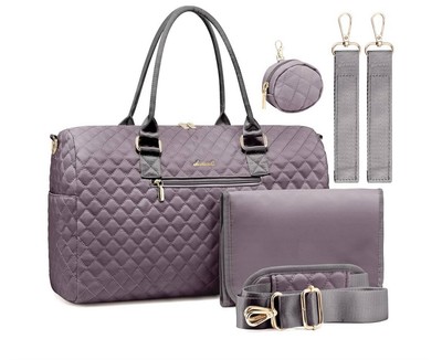 Lovevook Diaper Bag Tote Color gray/purple