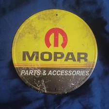 8" Round Metal Sign Wall Art Man Cave Garage Gas Station Bar Oil Mopar Parts