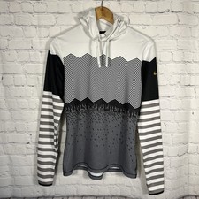 Nike Hoodie Womens Medium Funnel Neck Cowl Geometric Sweatshirt Pullover