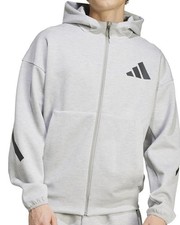 Men's Adidas Z.N.E. FZ Hoodie Track Jacket Large Grey Strata Full Zip JD2911 NWT