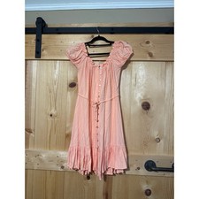 Olivaceous Dress Stretch Boho Sundress Light Pink Size M