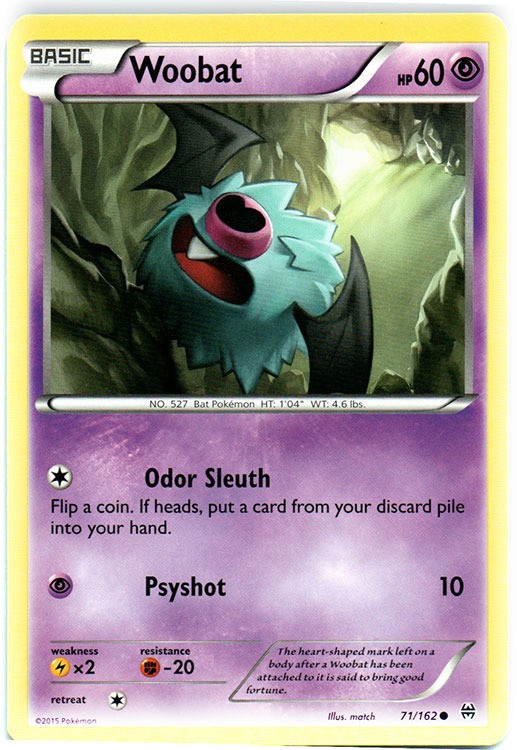 Woobat - 71/162 - Common (Lp) BREAKThrough - Psychic Pokémon