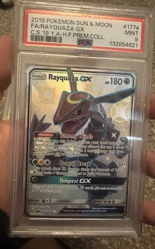 Pokémon Rayquaza GX Full Art Promo Holo 177A/168 Sun & Moon PSA 9