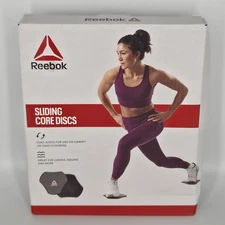 Reebok Core Workout Sliding Discs Double Sided Sliders for Carpet and Hardwood