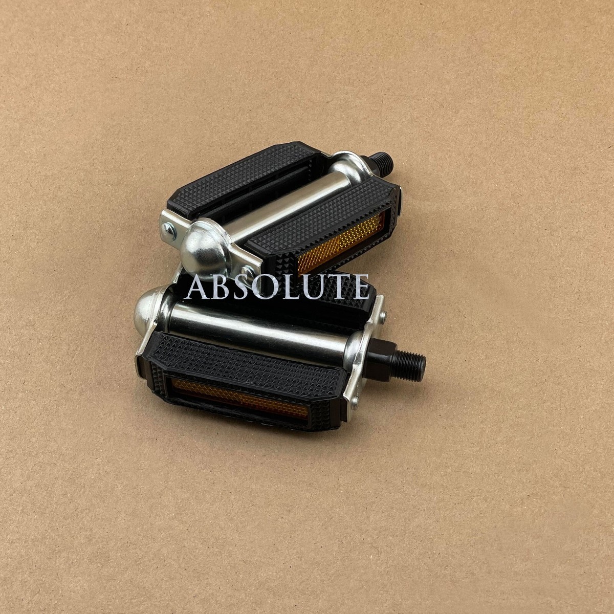 CHROME/BLACK VINTAGE BICYCLE BLOCK PEDALS SCHWINN STINGRAY CRUISER