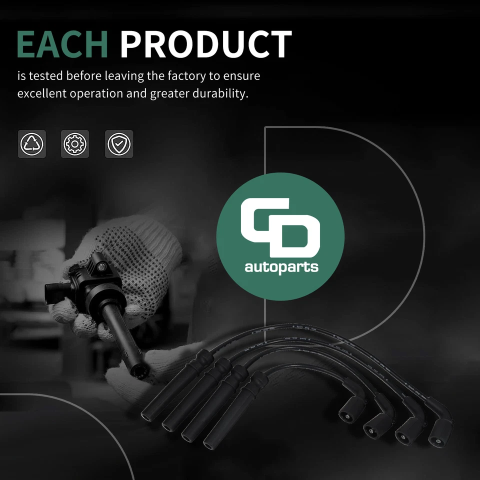 4 bujías y juego de cables para Chevrolet Aveo 2004-2008 Aveo5 Pontiac Daewoo L4 1,6 L Foto 3 de 4