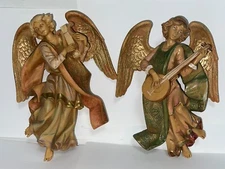 Vintage Fontanini Depose Italy Angel Mandolin & Harp Plastic Wall Hanging Lot