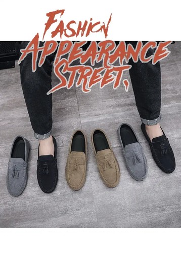 Men's Casual Leather Shoes Soft Leather Shoes Comfortable Slip on Walking Shoes - Picture 12 of 26