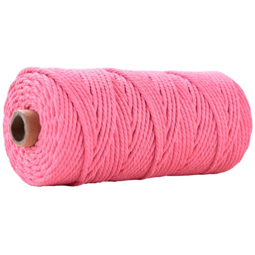 100M Cotton Rope Twisted Cord Macrame Craft Braided Making Decoration String 3mm - Afbeelding 17 van 54