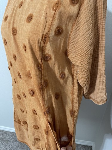 Made In Italy Womens Burnt Orange Cotton Dress/Tunic Pockets Lagenlook - Picture 8 of 11