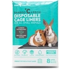 Paw Inspired Disposable Guinea Pig Cage Liners | Bamboo Charcoal Odor Control...