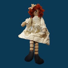 Country Lace Weighted Raggedy Ann Fabric Dolls Cloth Shelf Sitters 21"