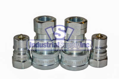 Quick Coupler | ISO 7241-1 B | 1/2'' NPT Pipe Threads | Complete Set | 2 PK