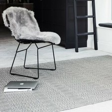 Image of Sloan Rug Silver Grey Modern Large Area Geometric Flatweave Wool Living Room Rug