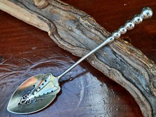 Sterling Silver Gorham Graduated Ball End No. 593 Olive Spoon, No mono