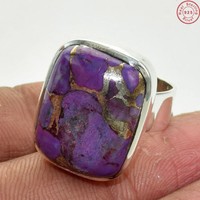Solid 925 Sterling Silver Purple Copper Turquoise Bezel Ring Jewelry Us 5 Ag902 Solid 925 Sterling Silver Purple Copper Turquoise Bezel Ring Jewelry Us 5 Ag902