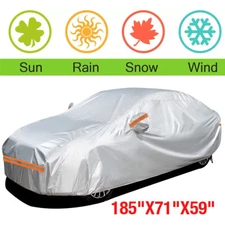 185x71 Waterproof Sedan Car Cover Rain Sun Protection All Weather Exterior Cover