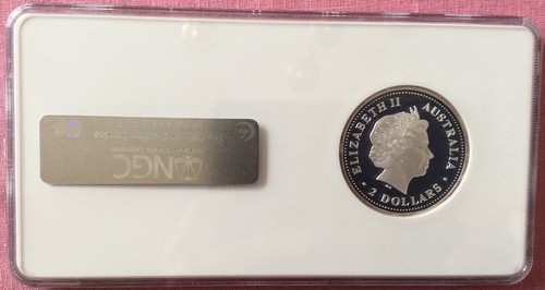 2002 Australia Lunar Proof Year of Horse Silver 2 Oz NGC PF69 UC - Picture 2 of 2