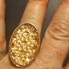 Stunning Druzy like gold stretchable ring fits all sizes