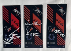 LOT WEEK 1 TEXANS Signed TICKETS Nico Collins 8/10 Pitre 5/10 To’oTo’o 10/10 BGS