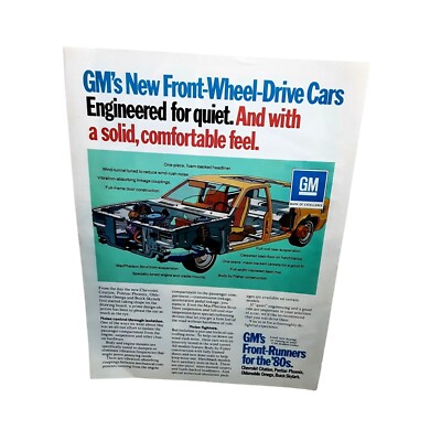 1979 General Motors New Front Wheel Drive Cars Original Print Ad vintage