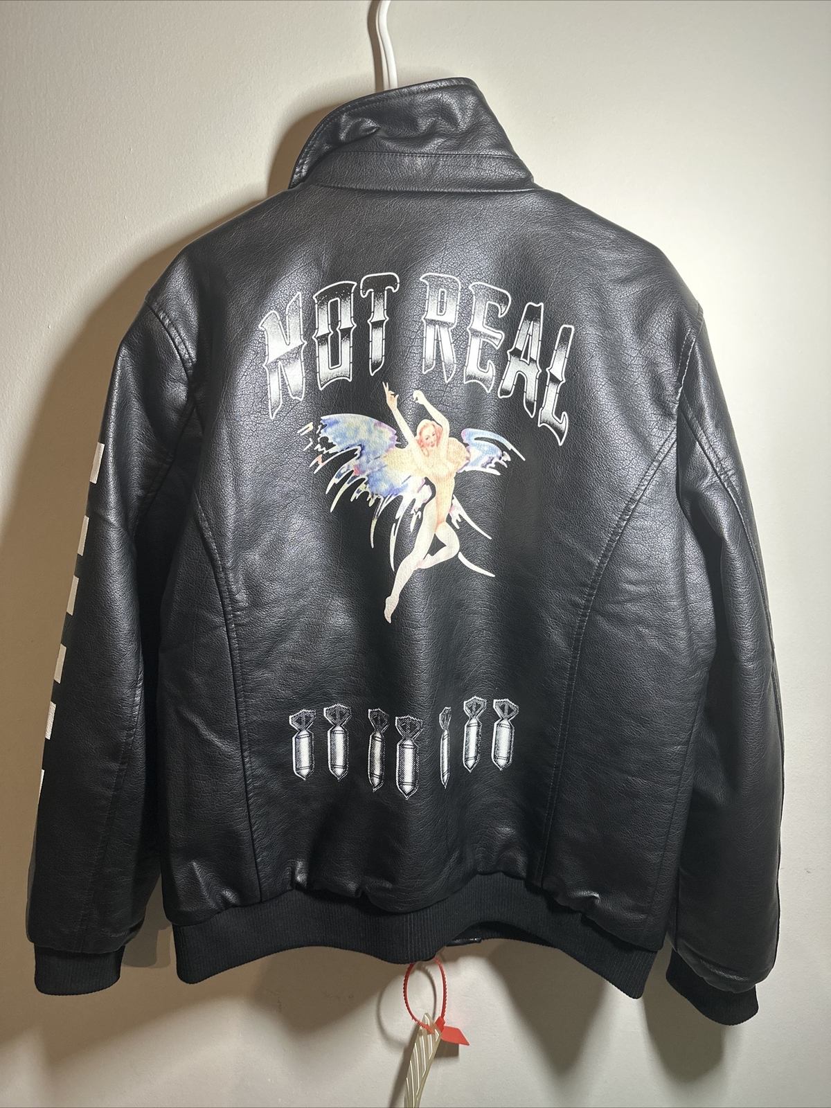 Off White Black Leather Jacket - image 2