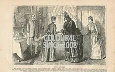 SOCIAL AGONY 1889 OLD FASHION COSTUME ART ILLUSTRATION PRINT  