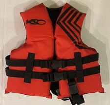 YOUTH X2O Exxel Outdoors Life Jacket Approved 30-50 Pounds Red Used ONCE 
