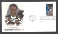 DUKE ELLINGTON JAZZ LEGEND PIANIST BAND LEADER 1986  FLEETWOOD CACHET FDC UNADDR