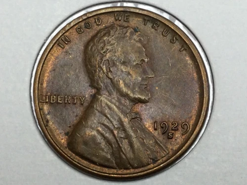 1929-S Lincoln Cent in almost uncirculated plus with bonus coin