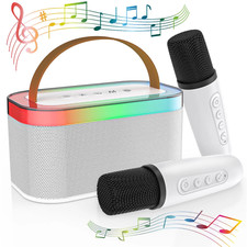 TOPVISION Karaoke Machine, Singing Machine with 2 Microphones  RGB Lights