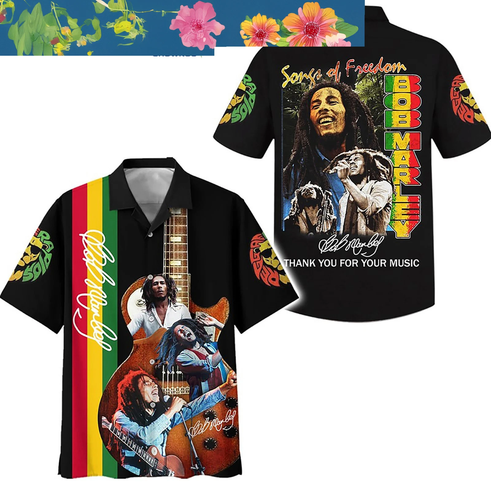 Bob Marley Thankful For Music Hawaiian Shirts