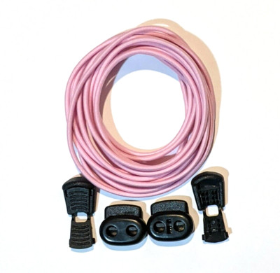 No Tie  PINK  Elastic Shoelace Lock Laces Shoe Strings Locking Toggle