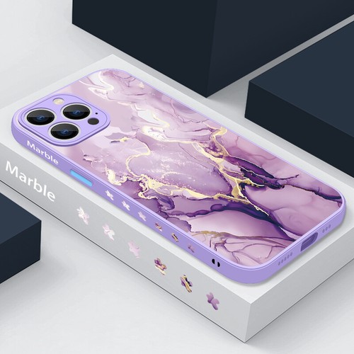 For iPhone 16 15 Pro Max 14 13 12 11 Marble PC Hard Shockproof Slim Case Cover - Picture 18 of 23